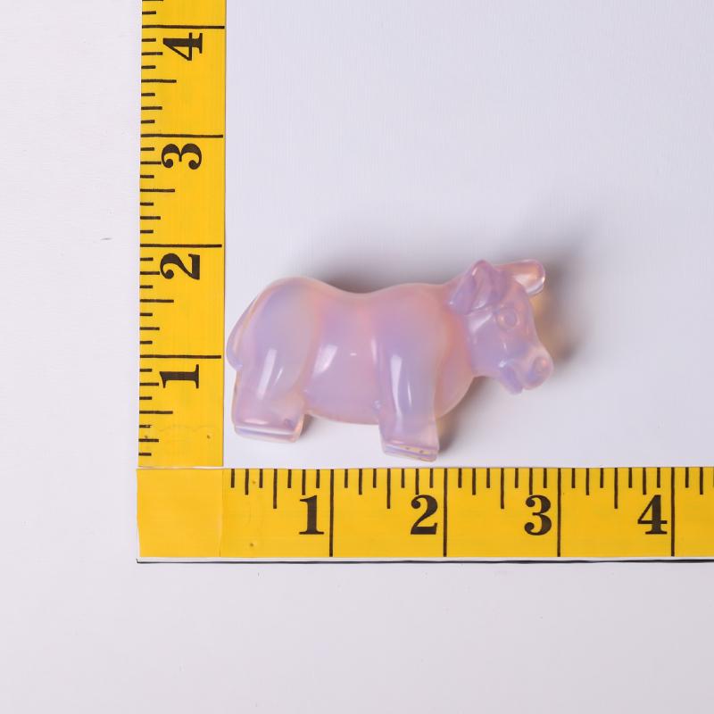 3" Pink Opalite Cow Hand Carving Healing Crystal Carving Animal Bulk Best Crystal Wholesalers