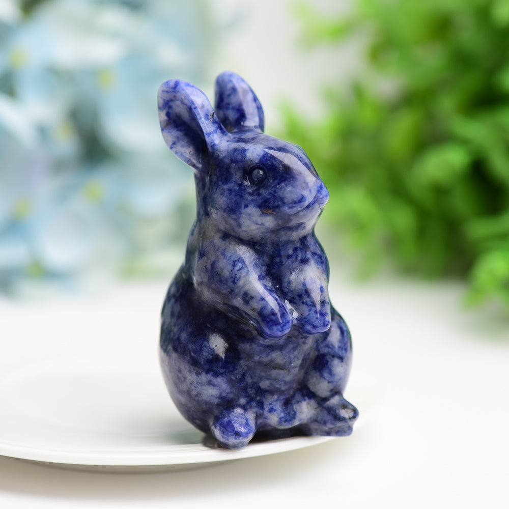 3.0" Sodalite Rabbit Animal Crystal Carving Bulk Best Crystal Wholesalers