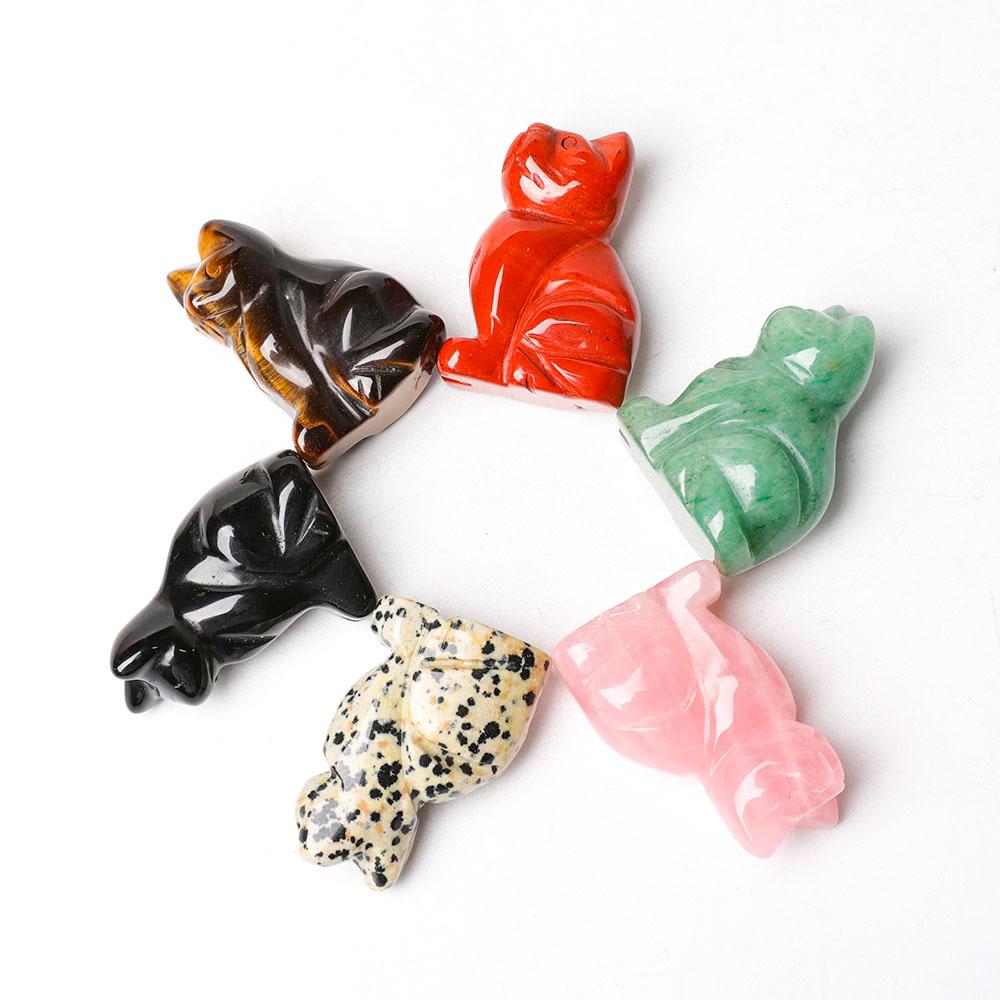 1.5" Red Jasper Cat Figurine Crystal Carvings  Animal Bulk Best Crystal Wholesalers