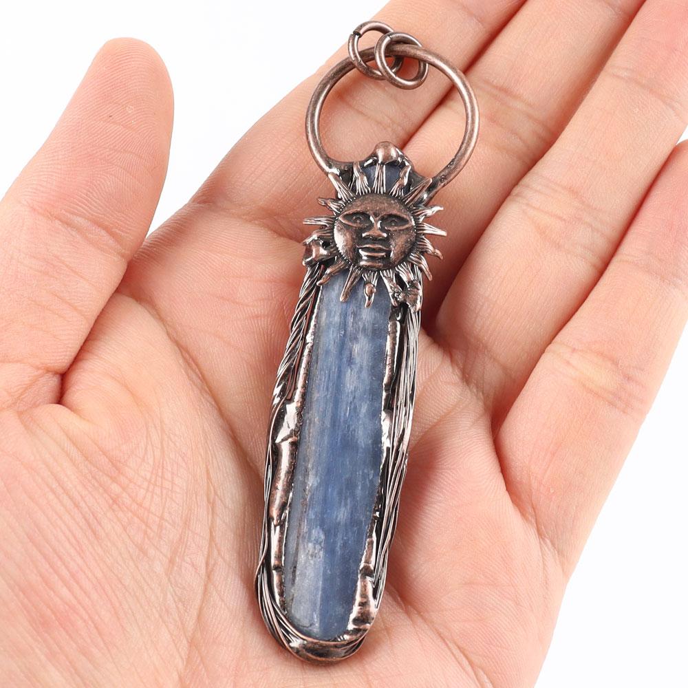 Natural Blue Kyanite Crystal Necklace Pendant For Woman Man Best Crystal Wholesalers