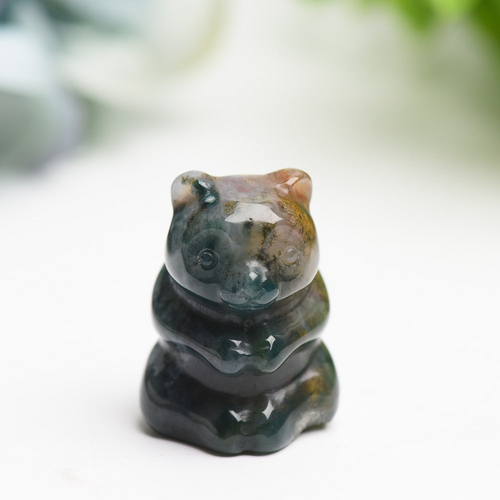 1.35" Ocean Jasper Bear Crystal Carving Bulk Wholesale