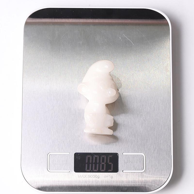 2.6" White Jade The Smurfs Crystal Carvings Cartoon Bulk Best Crystal Wholesalers