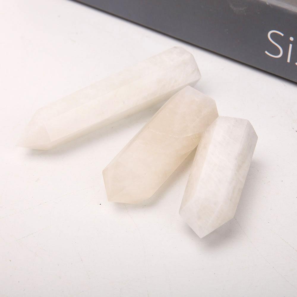 Set of 3 White Moonstone Towers Points Bulk Best Crystal Wholesalers