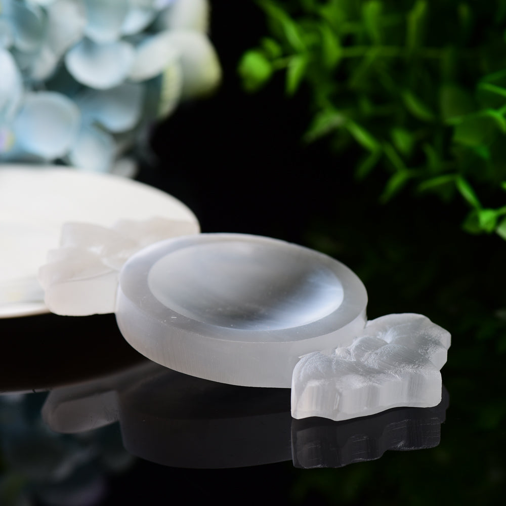 4.6" Selenite Candy Shape Bowl Bulk WholesaleBest Crystal Wholesalers