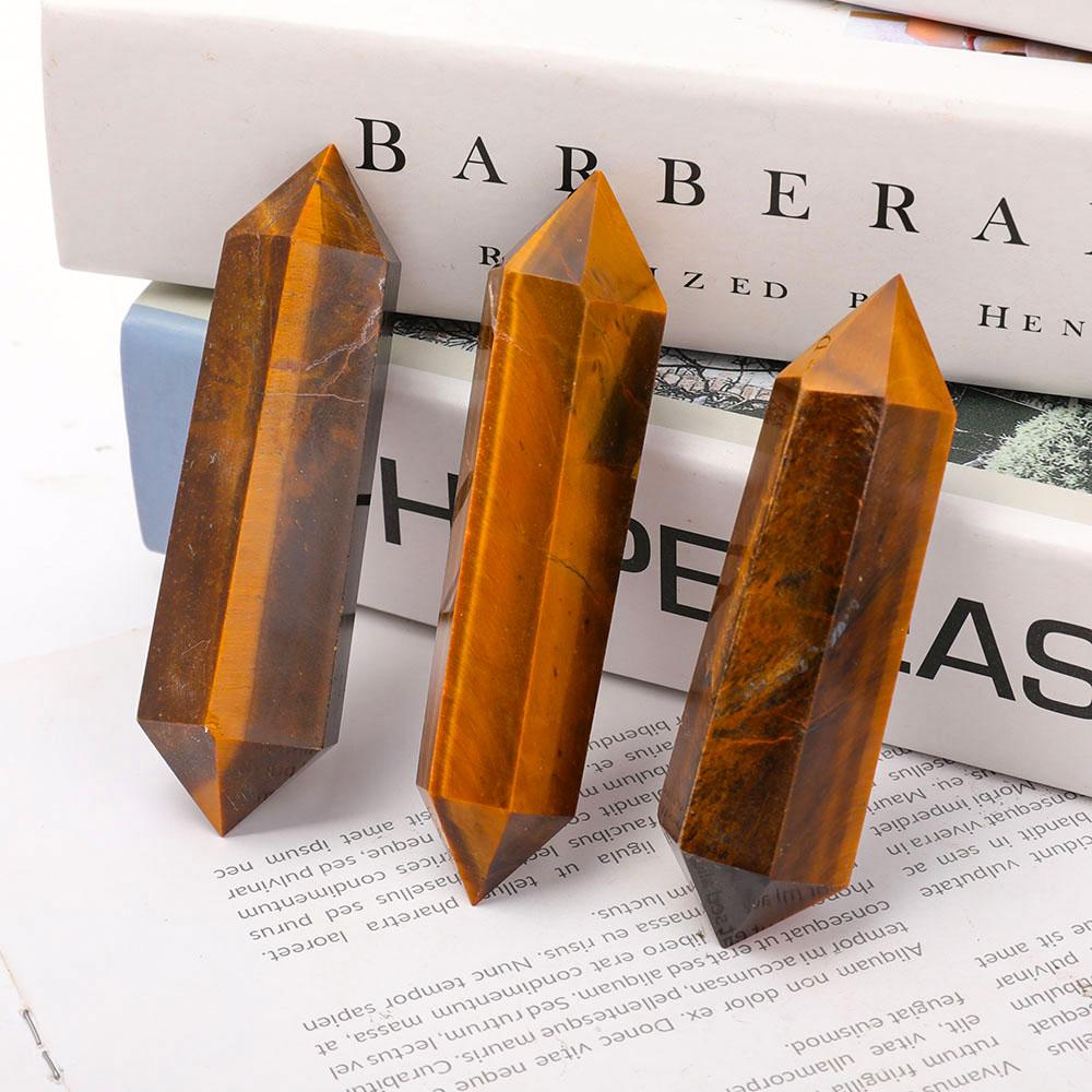 Tiger Eye Double Terminated Towers Points Bulk Best Crystal Wholesalers