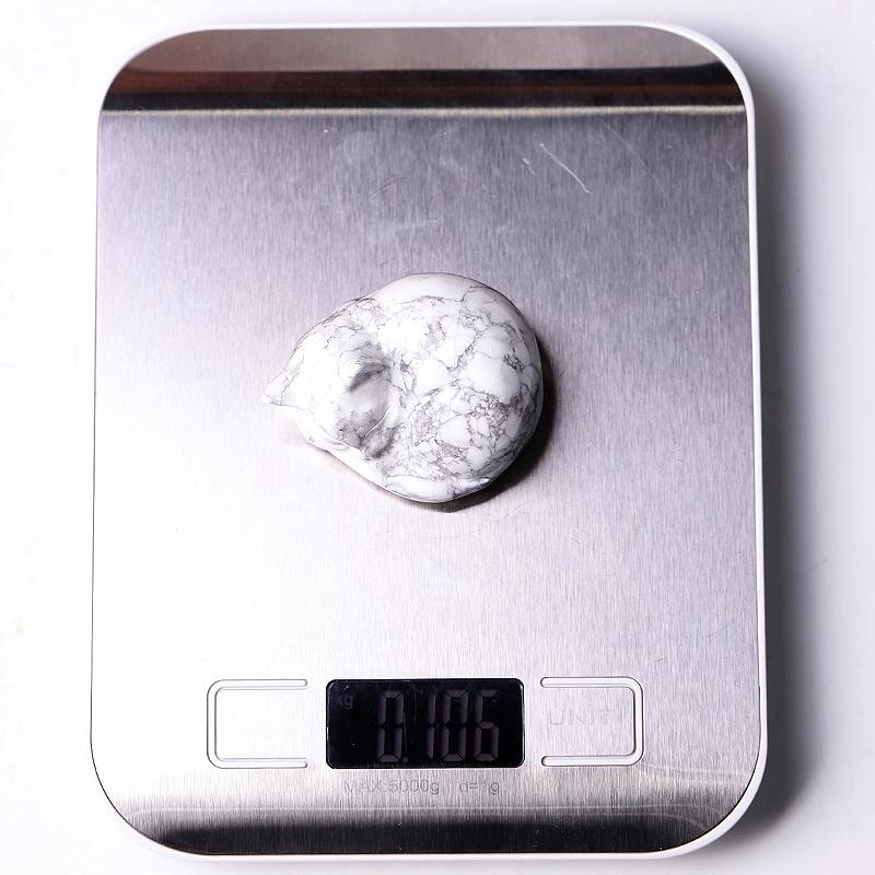 2.1" Howlite Sleepy Cat Crystal Carvings Best Crystal Wholesalers