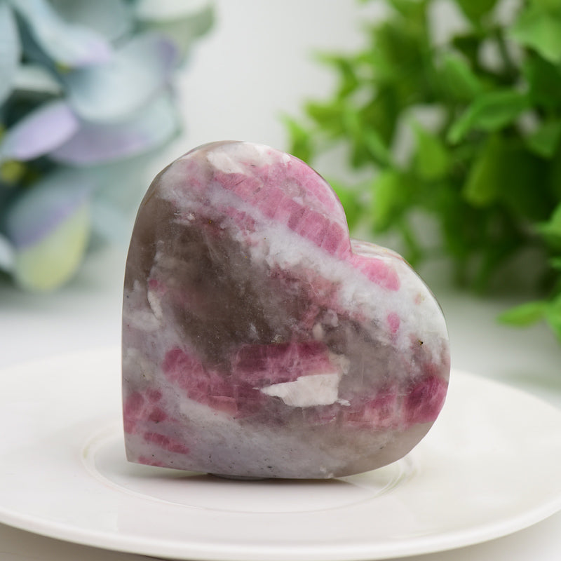 2.5" Pink Tourmaline Heart Shape & Palm Stone Bulk Crystal wholesale suppliers
