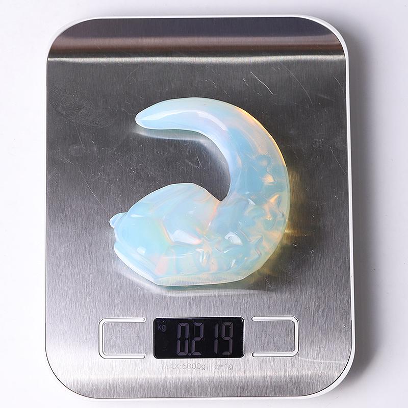 3" Opalite Moon with Rabbit Crystal Carvings Best Crystal Wholesalers