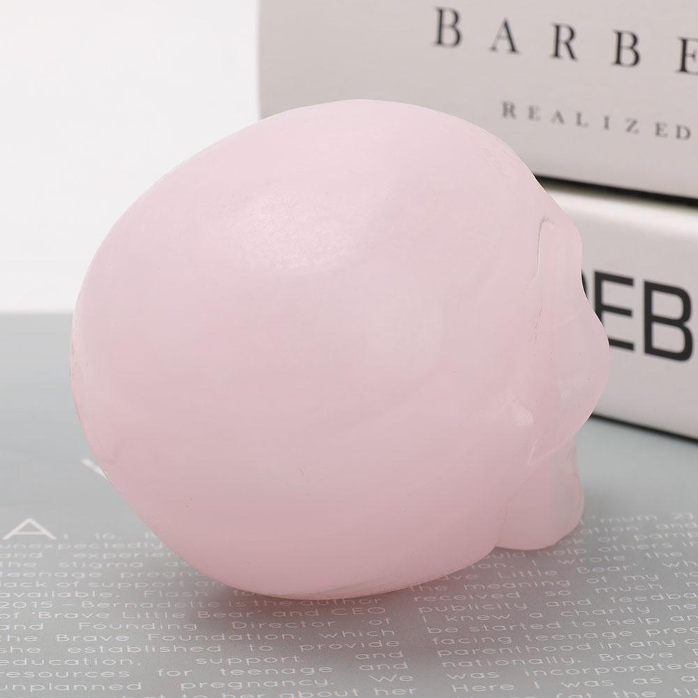 Pink Calcite Skull Carvings