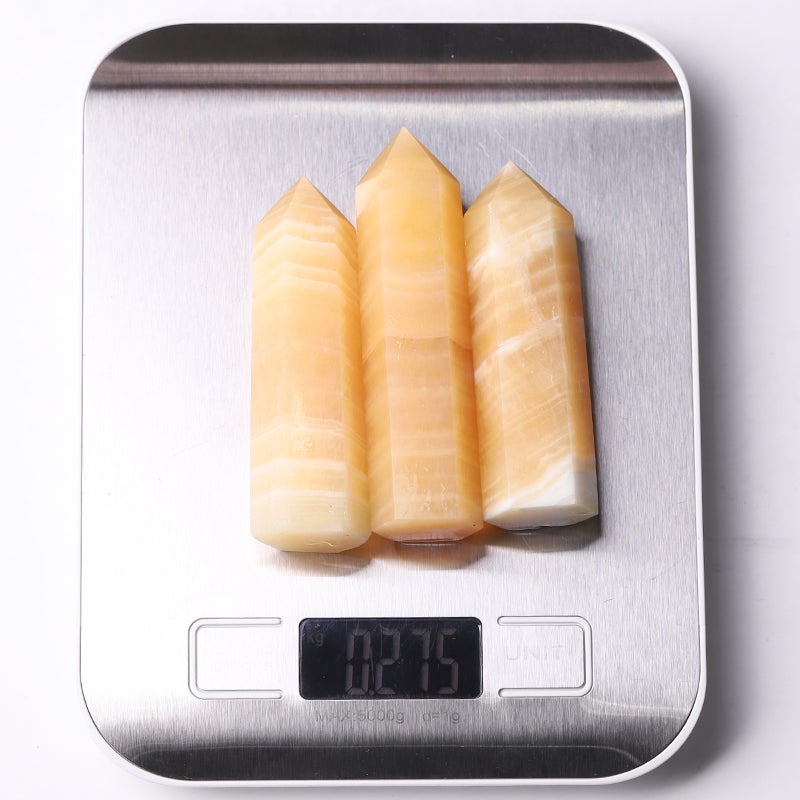 Set of 3 Orange Calcite Towers Points Bulk Best Crystal Wholesalers