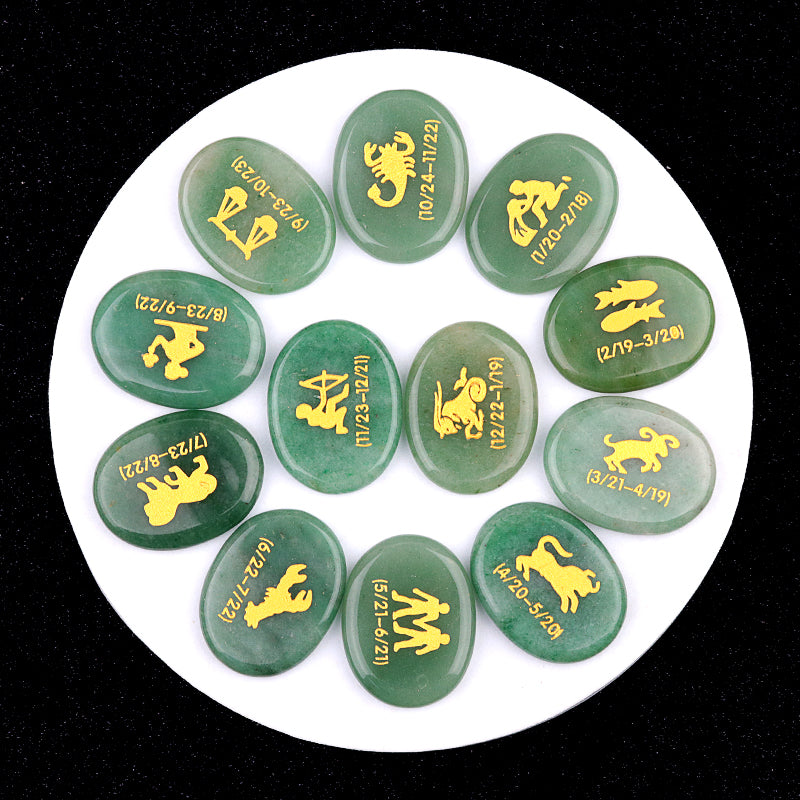 Crystal Twelve Constellation Palm Stone Set Bulk Wholesale