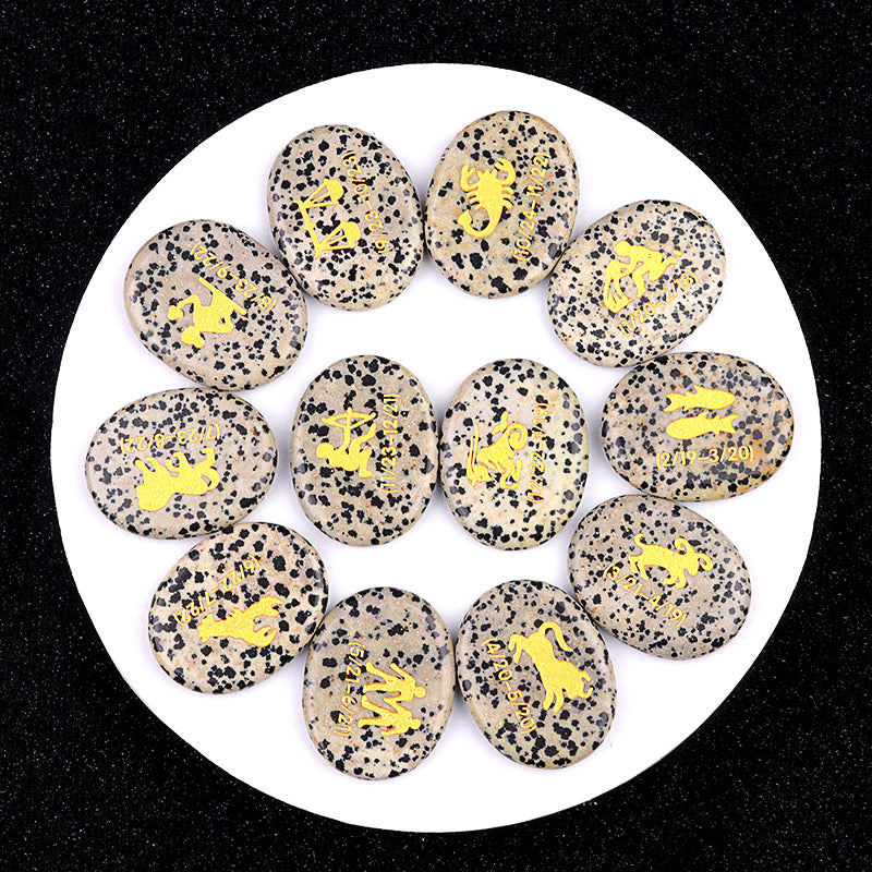 Crystal Twelve Constellation Palm Stone Set Bulk Wholesale