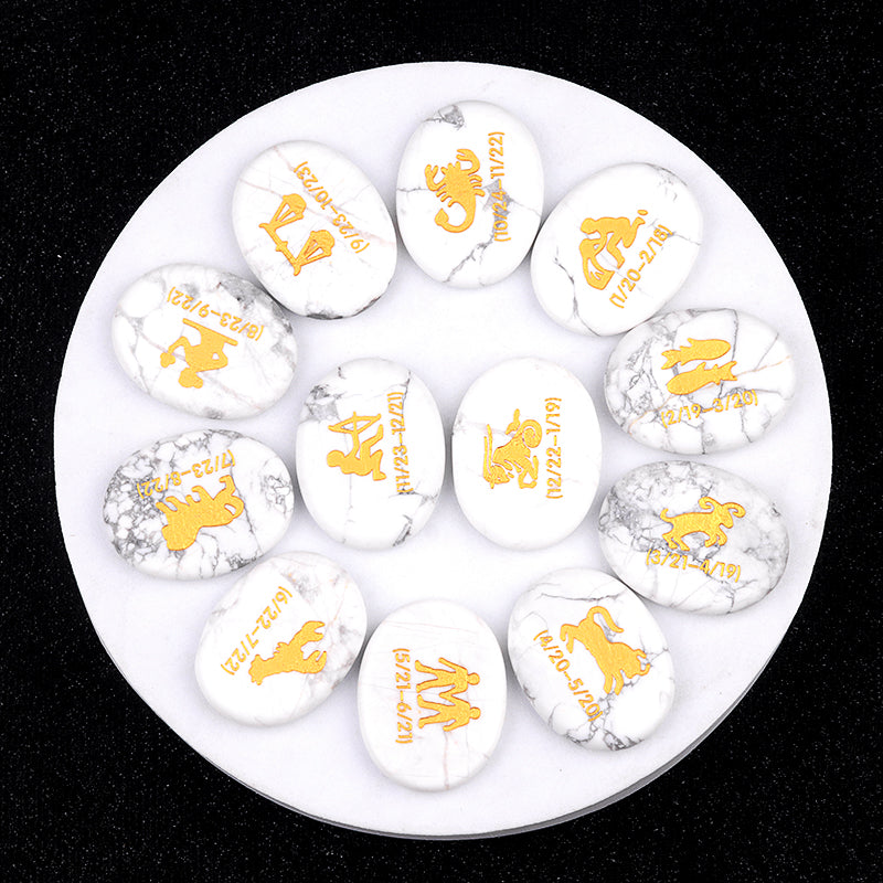 Crystal Twelve Constellation Palm Stone Set Bulk Wholesale