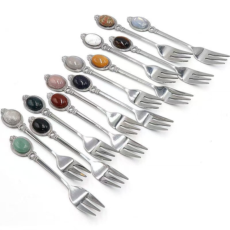 13cm Silver Crystal Fork Spoon Bulk Wholesale