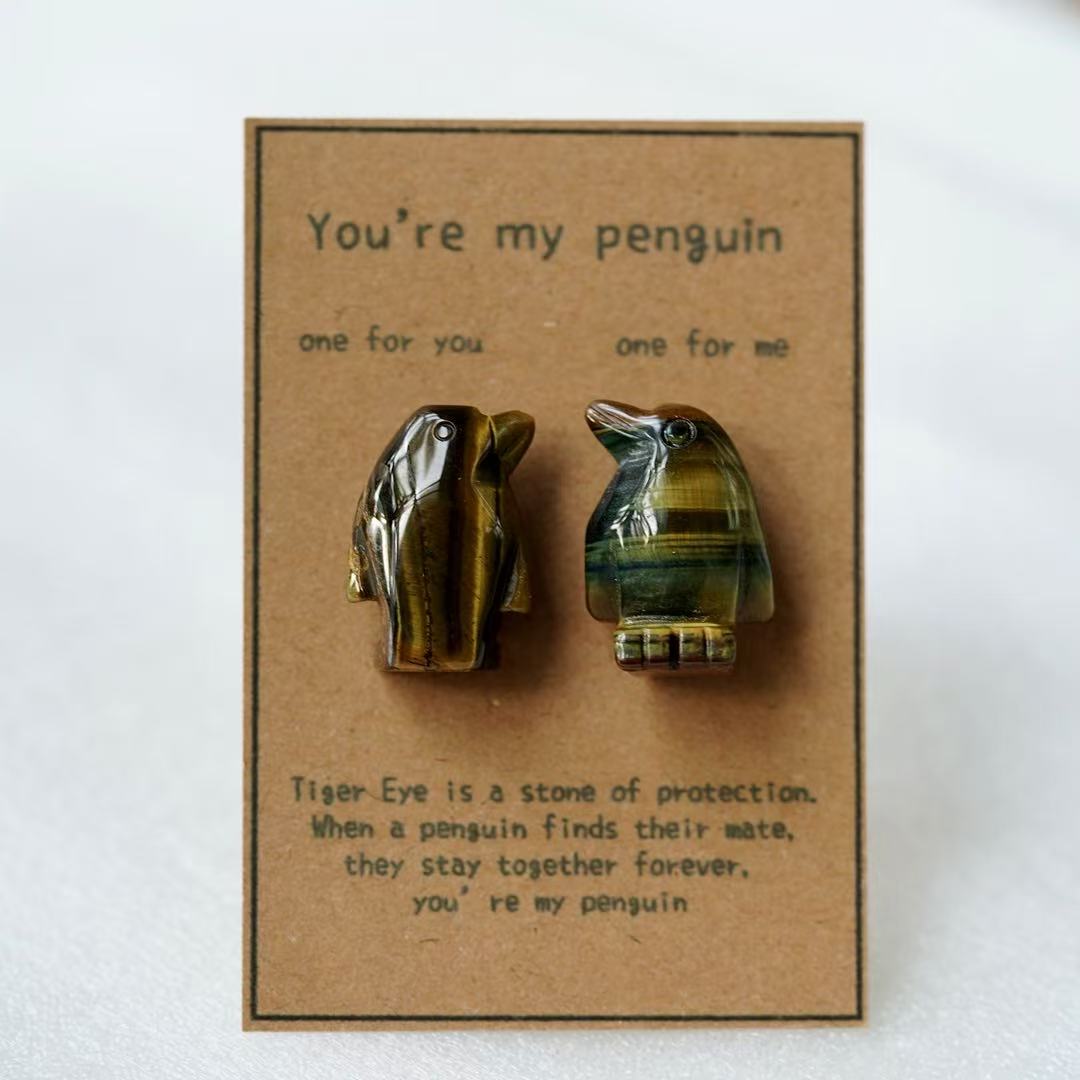 Crystal Sweet Valentine's Day Gift Penguin Carving Crystal Healing Bulk Wholesale