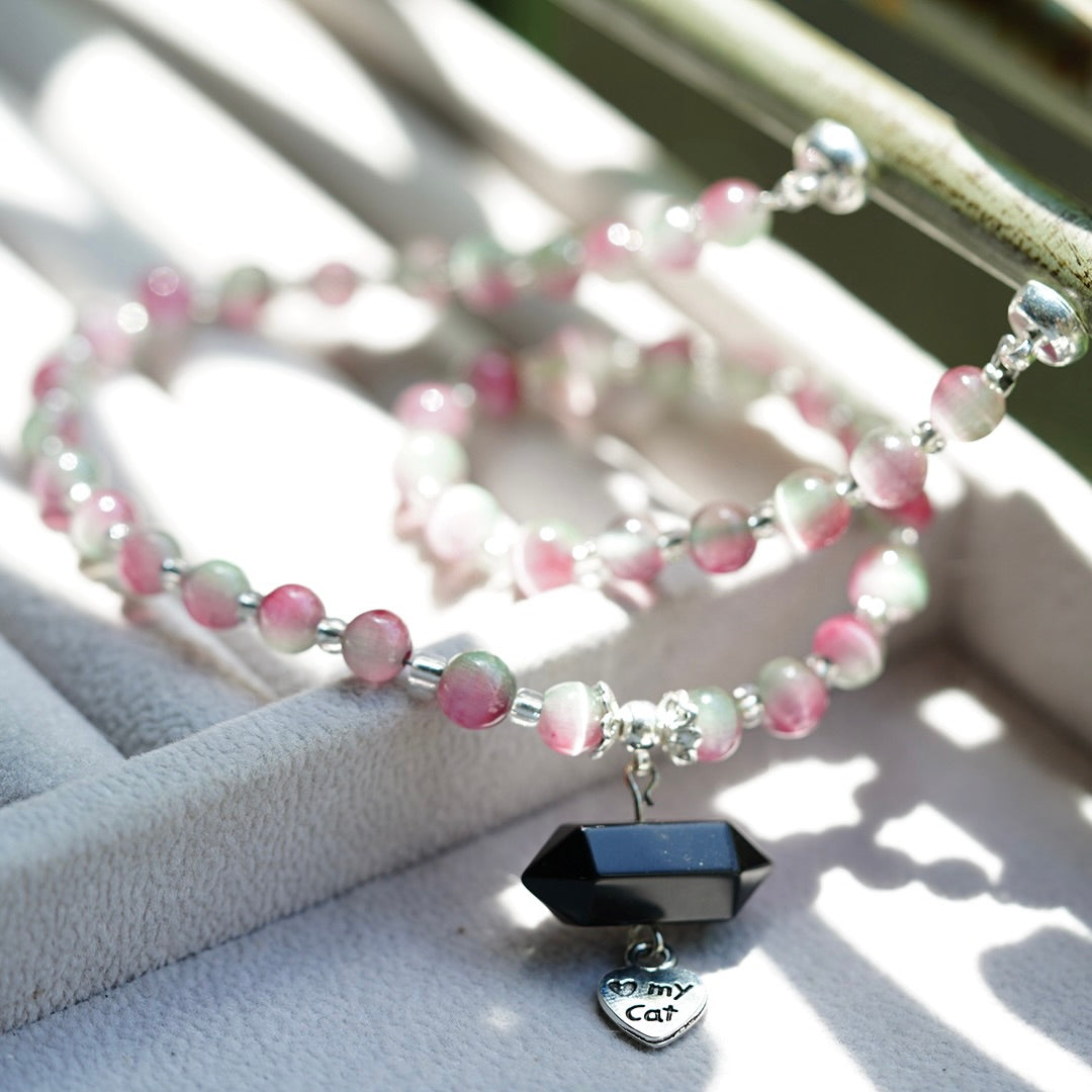 Cat's Eye Necklace Chocker with Magnet Buckle for Pet Crystal Healing Bulk Wholesale