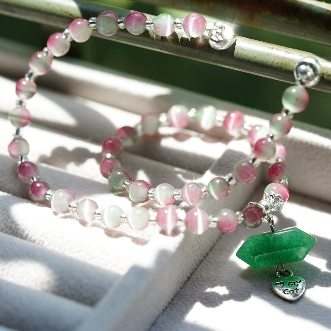 Cat's Eye Necklace Chocker with Magnet Buckle for Pet Crystal Healing Bulk Wholesale