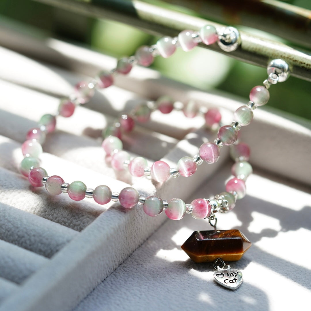 Cat's Eye Necklace Chocker with Magnet Buckle for Pet Crystal Healing Bulk Wholesale