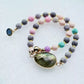 Colorful Lava Rock Necklace Chocker with Magnet Buckle for Pet Crystal Healing Bulk Wholesale