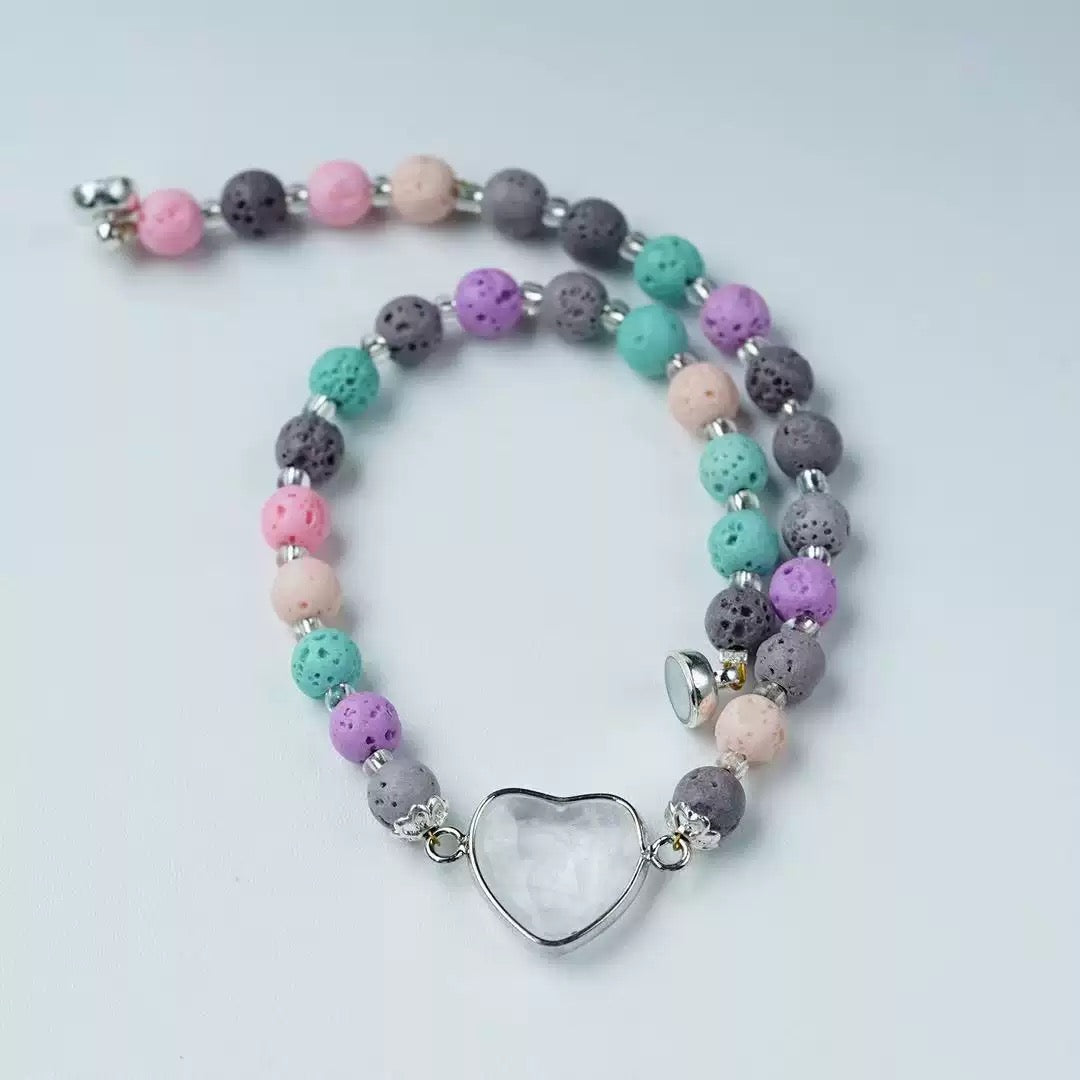Colorful Lava Rock Necklace Chocker with Magnet Buckle for Pet Crystal Healing Bulk Wholesale