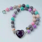 Colorful Lava Rock Necklace Chocker with Magnet Buckle for Pet Crystal Healing Bulk Wholesale
