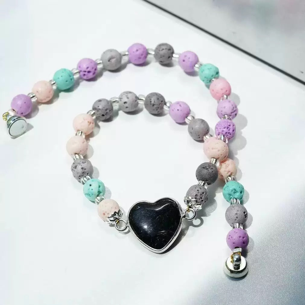 Colorful Lava Rock Necklace Chocker with Magnet Buckle for Pet Crystal Healing Bulk Wholesale