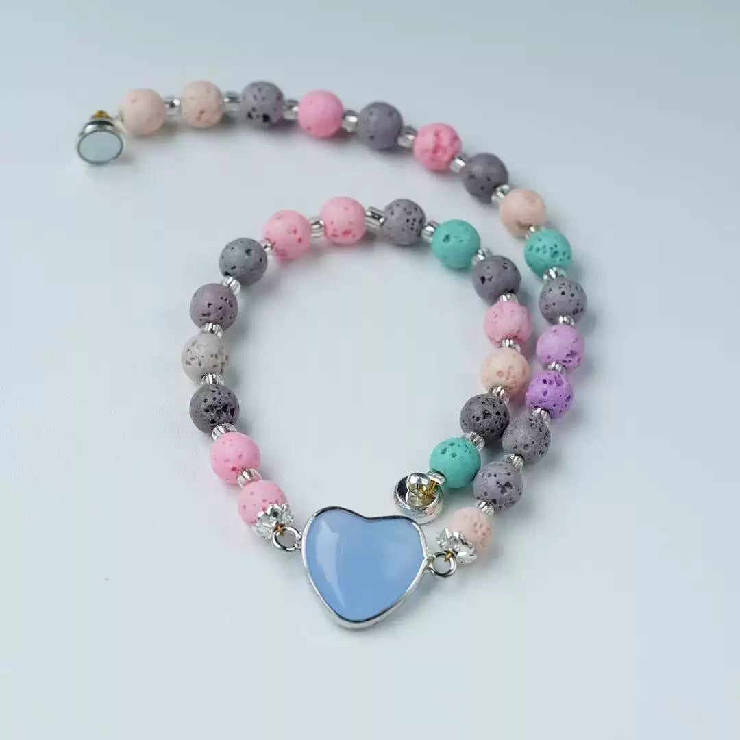 Colorful Lava Rock Necklace Chocker with Magnet Buckle for Pet Crystal Healing Bulk Wholesale
