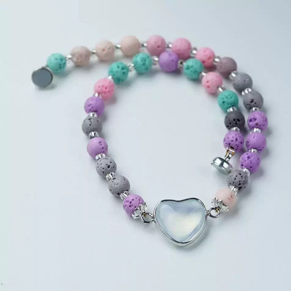 Colorful Lava Rock Necklace Chocker with Magnet Buckle for Pet Crystal Healing Bulk Wholesale