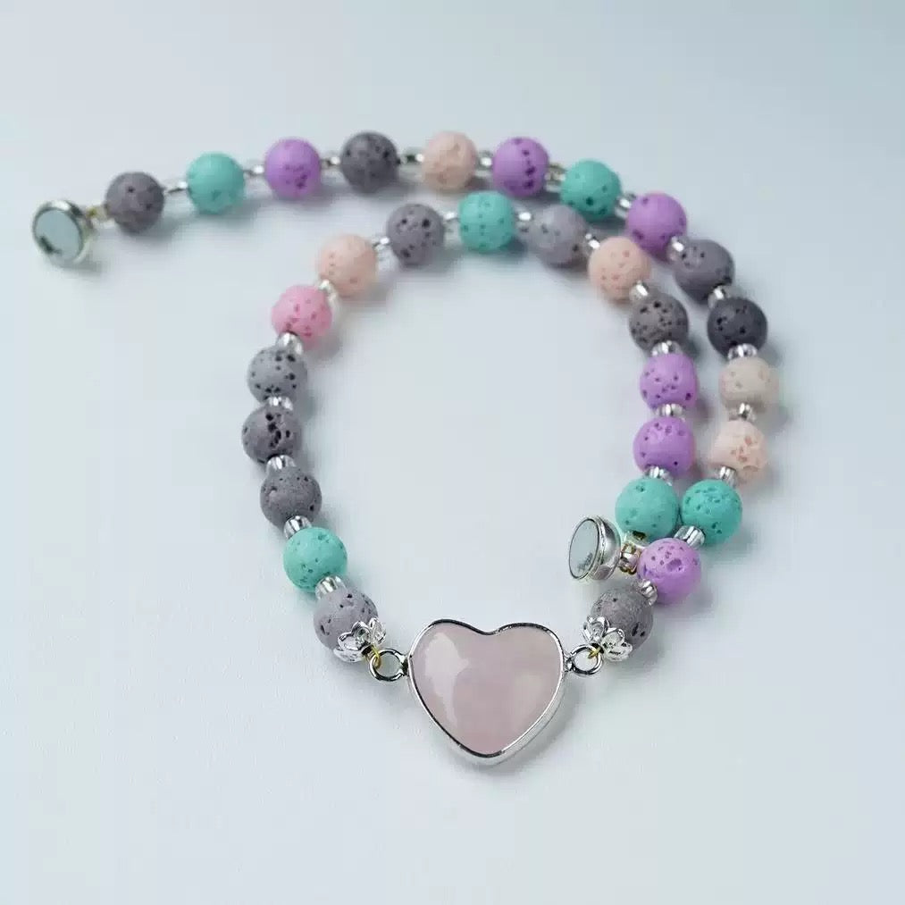 Colorful Lava Rock Necklace Chocker with Magnet Buckle for Pet Crystal Healing Bulk Wholesale