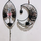 Wire Wrap Natural Gemstone Crystal Chips Moon Leaf Hanging Ornament Crystal Healing Bulk Wholesale