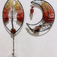 Wire Wrap Natural Gemstone Crystal Chips Moon Leaf Hanging Ornament Crystal Healing Bulk Wholesale