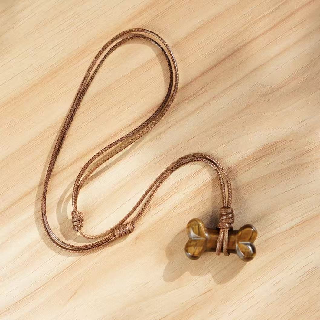 Pet Natural Crystal Bone Necklace Gift Box – Wear the Bond with Your Furry Friend