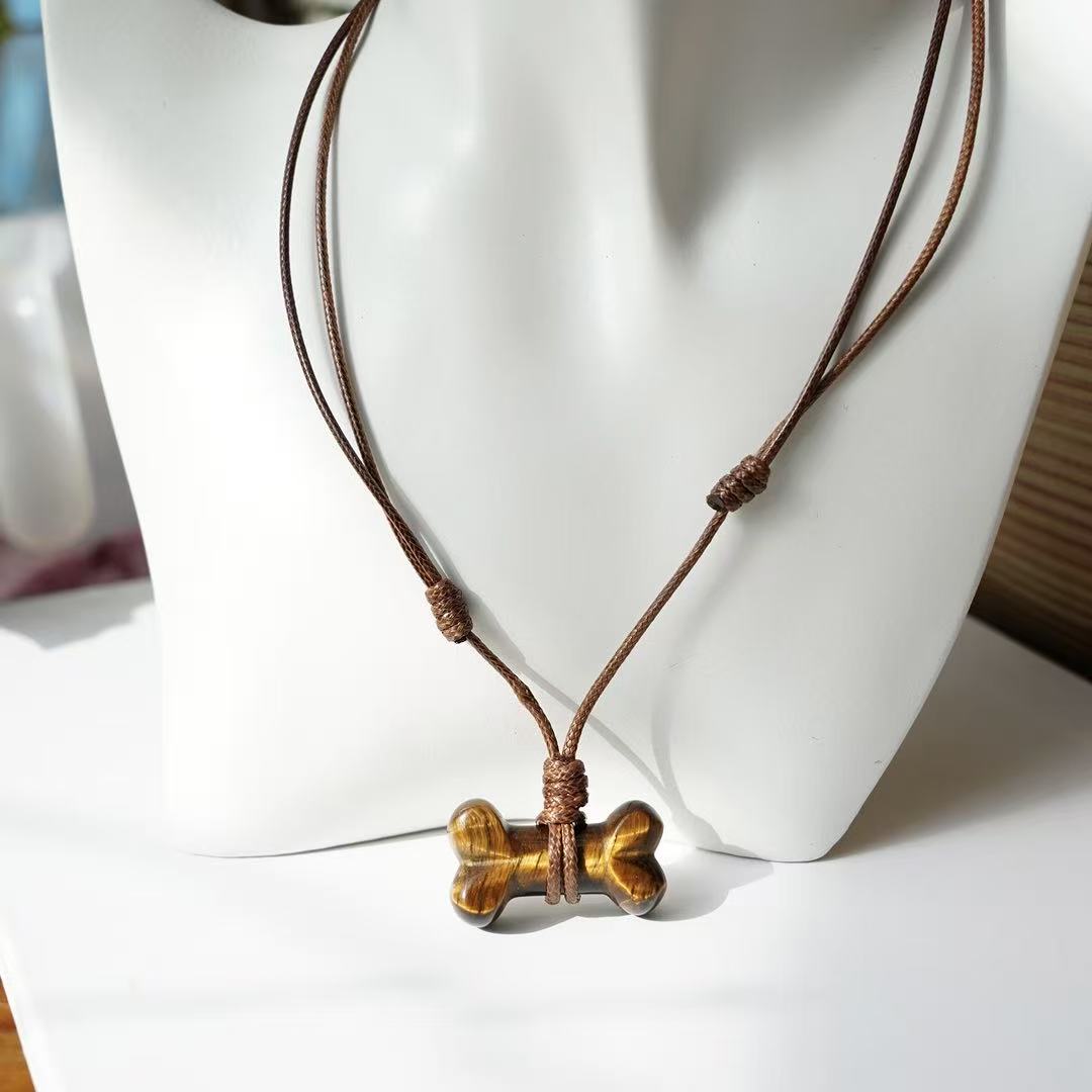 Pet Natural Crystal Bone Necklace Gift Box – Wear the Bond with Your Furry Friend