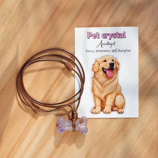 Pet Natural Crystal Bone Necklace Gift Box – Wear the Bond with Your Furry Friend