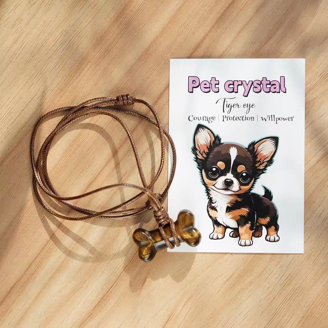 Pet Natural Crystal Bone Necklace Gift Box – Wear the Bond with Your Furry Friend