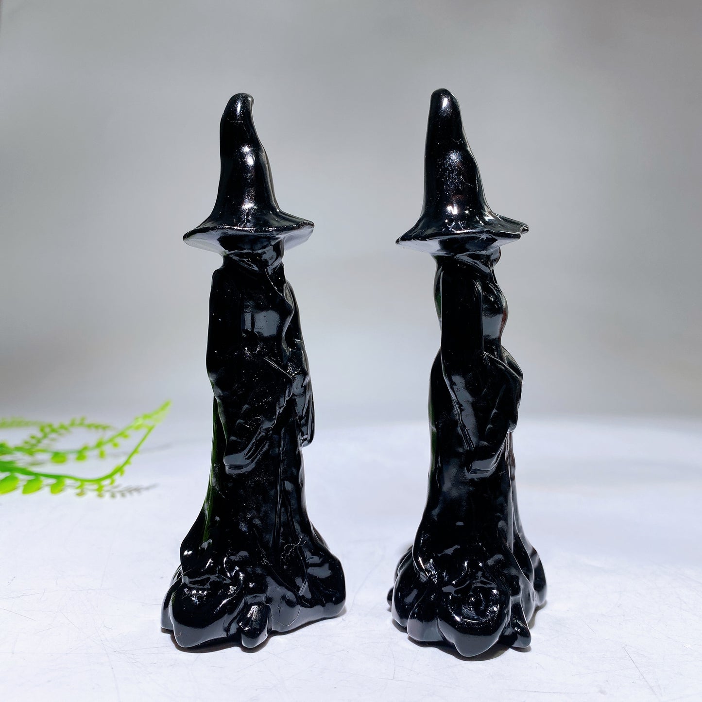 4.2" Black Obsidian Witch Carving Crystal Healiing Bulk Wholesale
