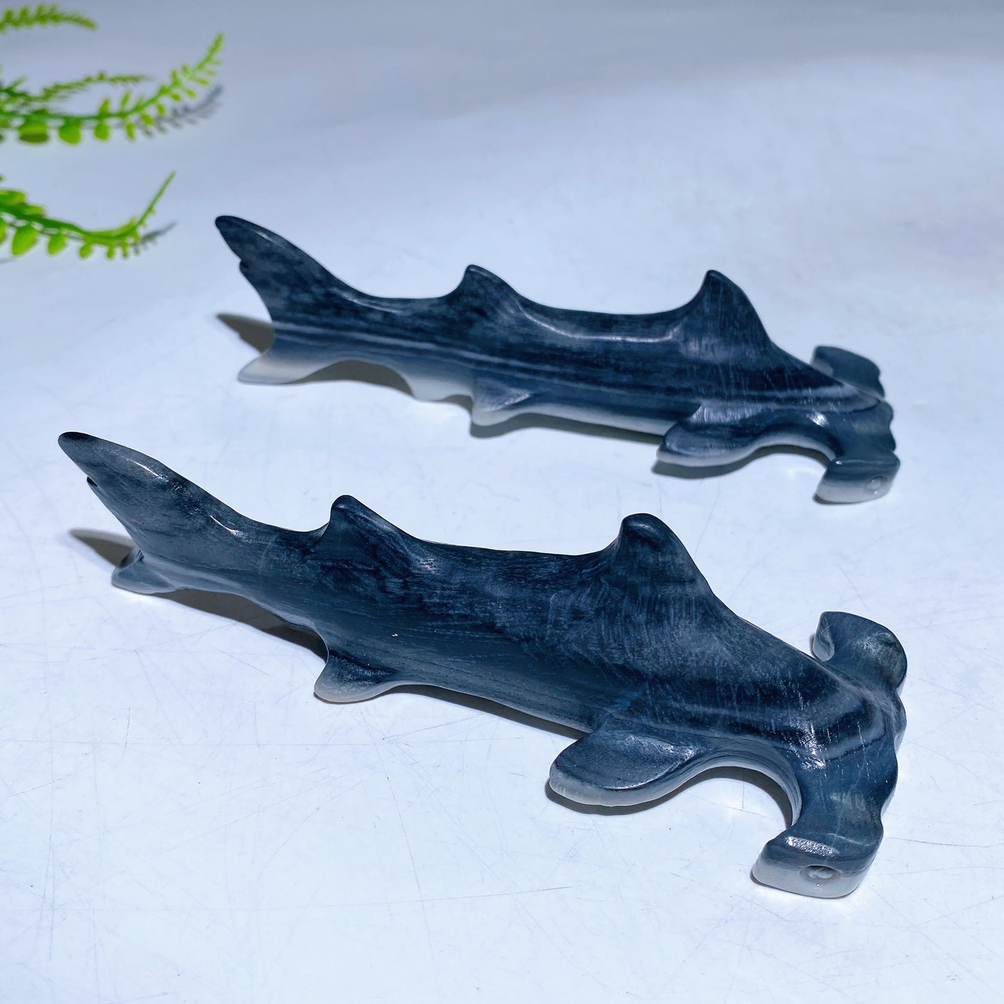 4.8" Taiji Stone Hammerhead Shark Carving Crystal Healing Bulk Wholesale
