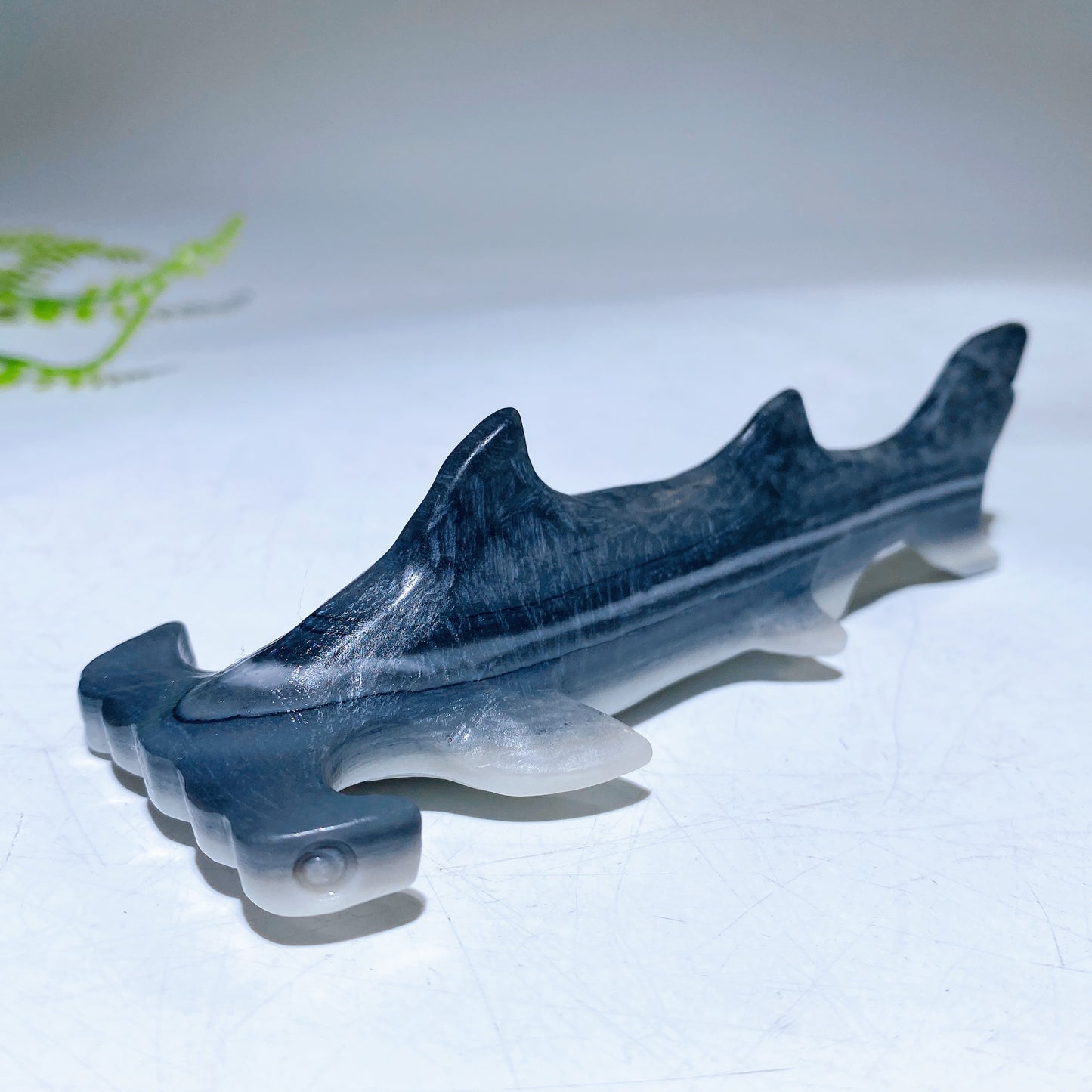 4.8" Taiji Stone Hammerhead Shark Carving Crystal Healing Bulk Wholesale