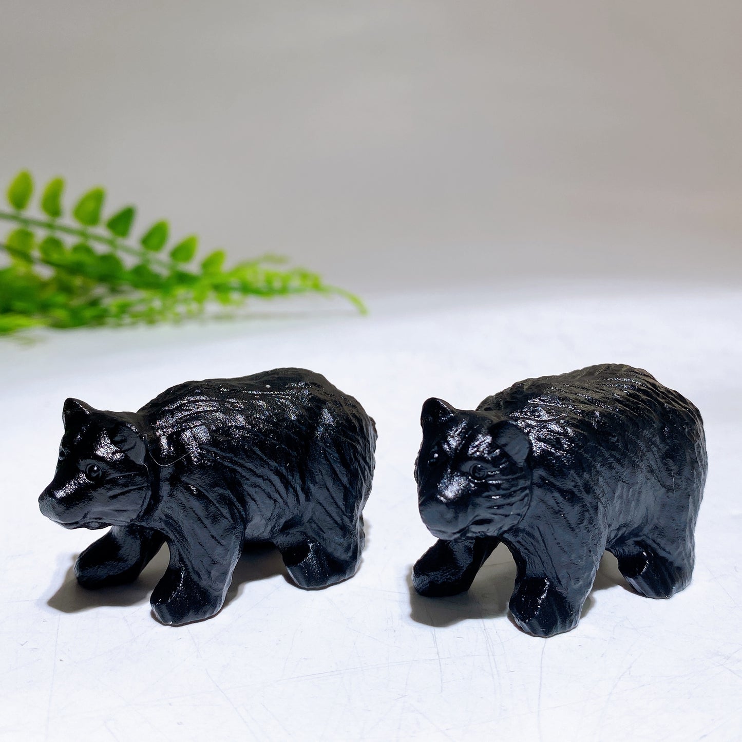 2.0" Natural Black Obsidian Bear Carving Crystal Healing Bulk Wholesale