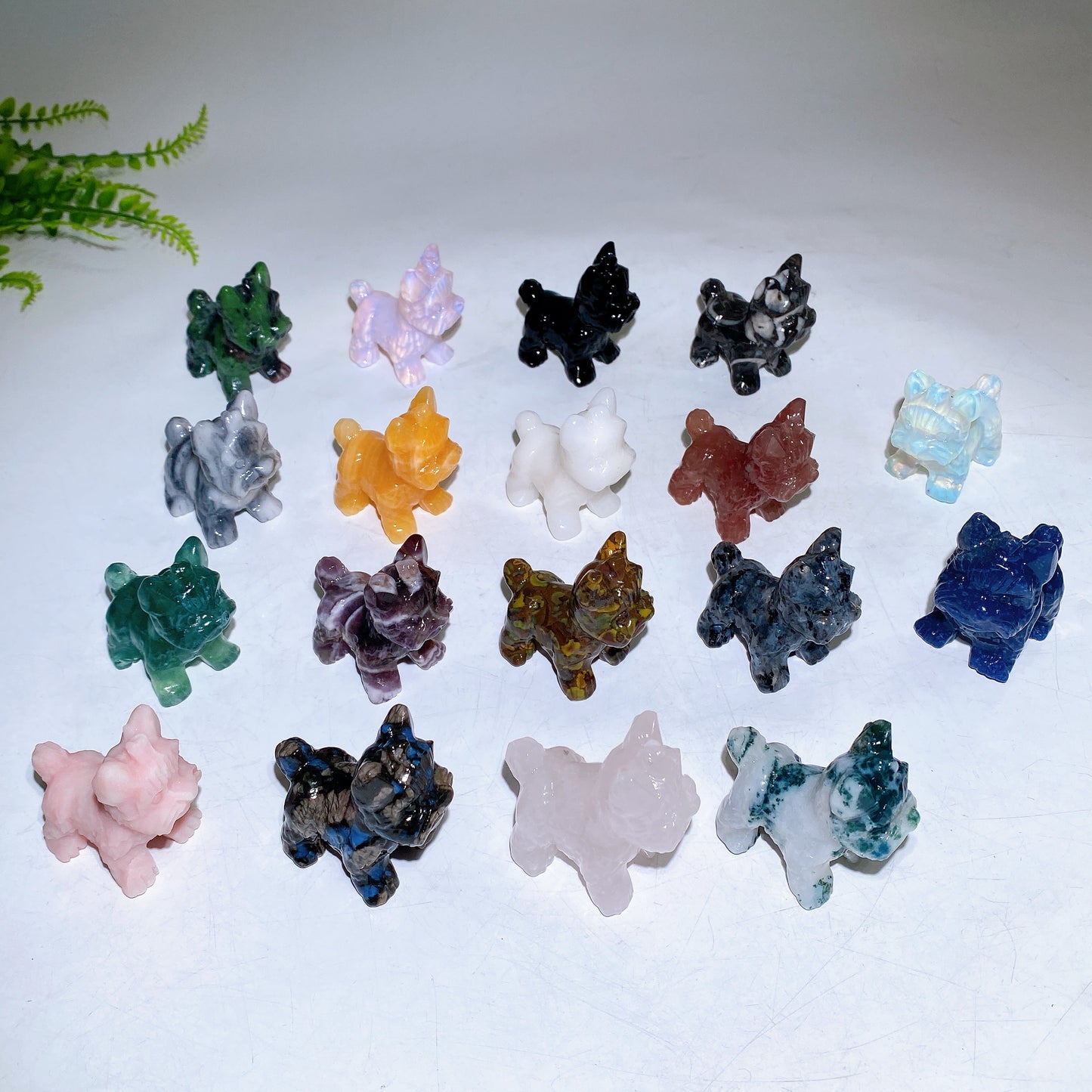 2.3" Natural Crystal Yorkshire Terrier Dog Carving Crystal Healing Bulk Wholesale