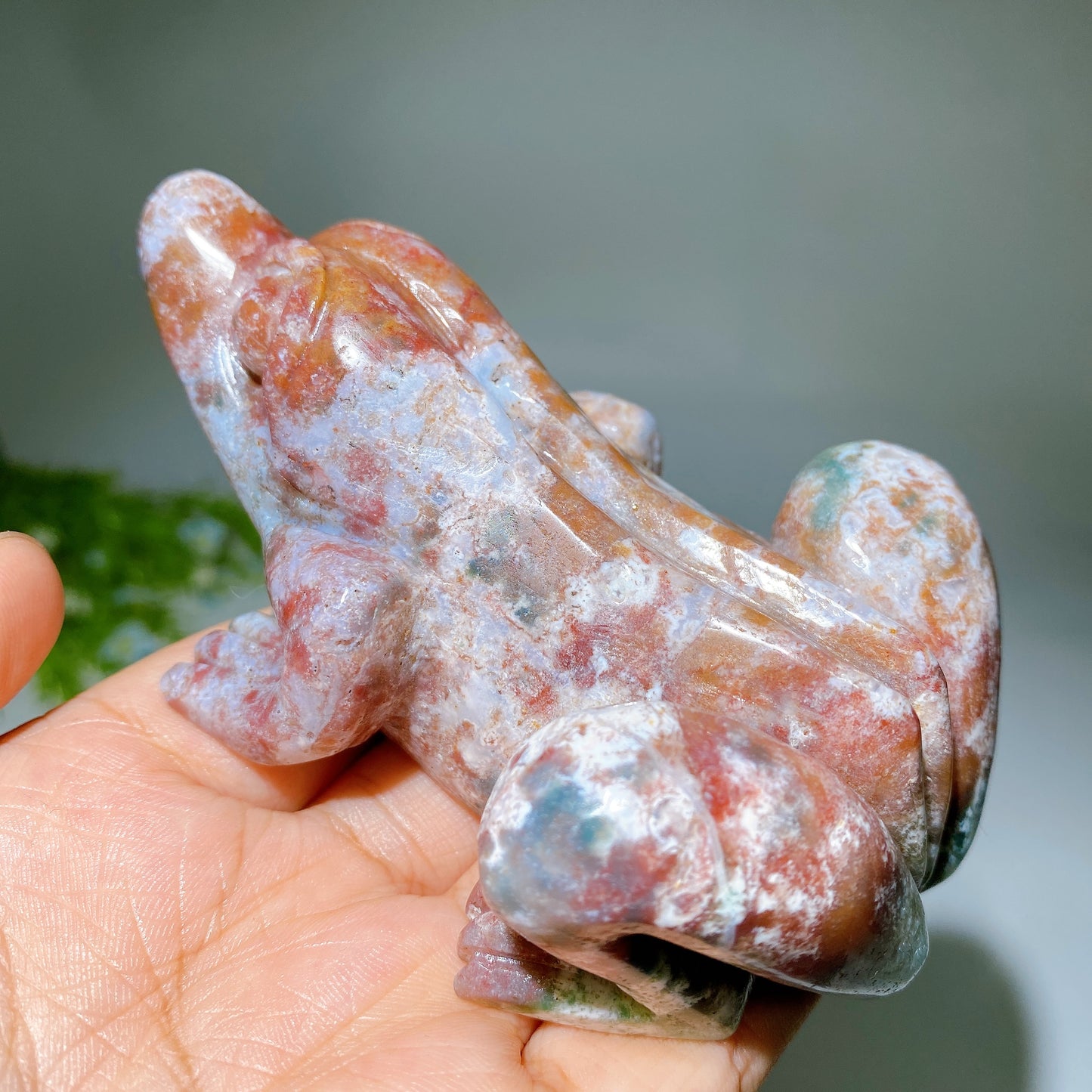 4.0"-4.2" Ocean Jasper Frog Carving Crystal Healing Bulk Wholesale