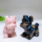 2.3" Natural Crystal Yorkshire Terrier Dog Carving Crystal Healing Bulk Wholesale