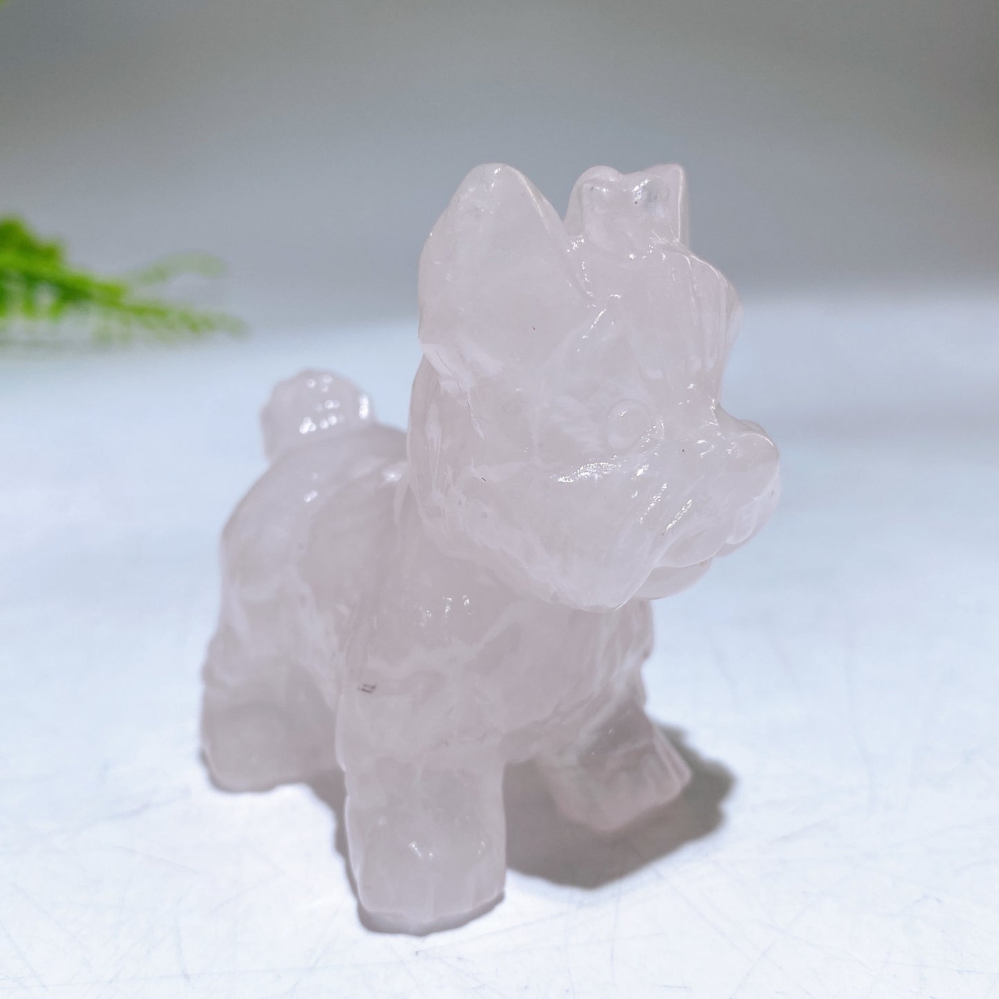 2.3" Natural Crystal Yorkshire Terrier Dog Carving Crystal Healing Bulk Wholesale
