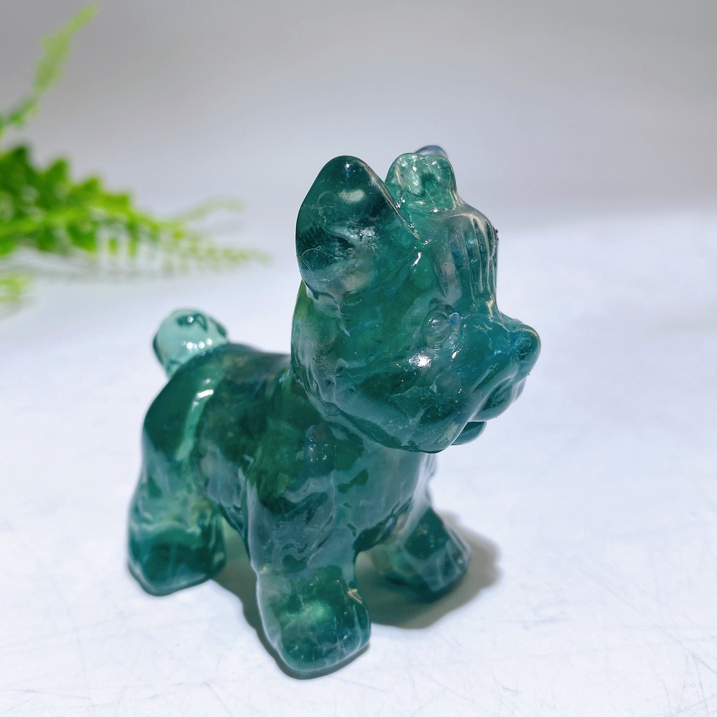 2.3" Natural Crystal Yorkshire Terrier Dog Carving Crystal Healing Bulk Wholesale