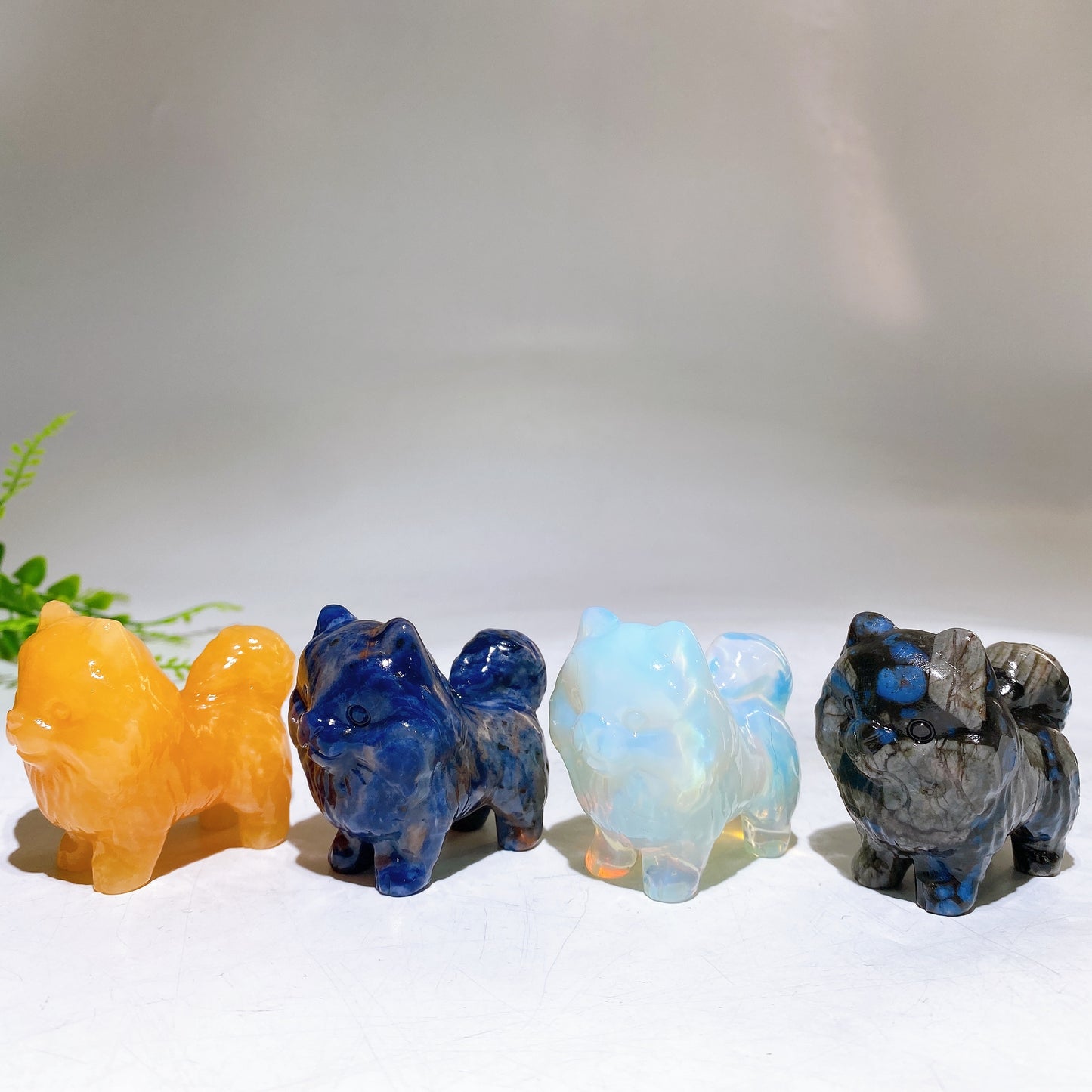 2.2" Naturla Crystal Pomeranian Dog Carving Crystal Healing Bulk Wholesale