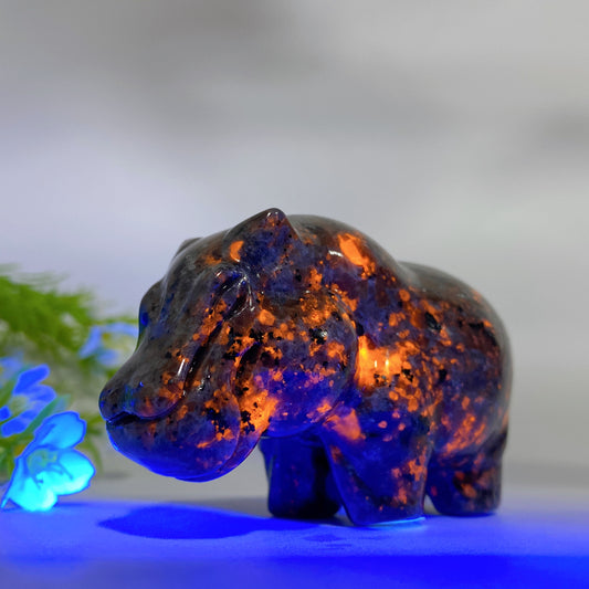 3.0" UV Reactive Hippo Carvings Bulk Wholesale