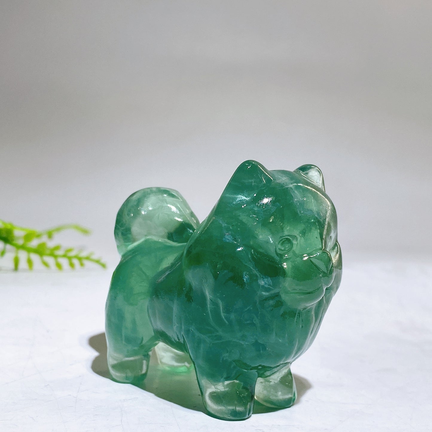 2.2" Naturla Crystal Pomeranian Dog Carving Crystal Healing Bulk Wholesale