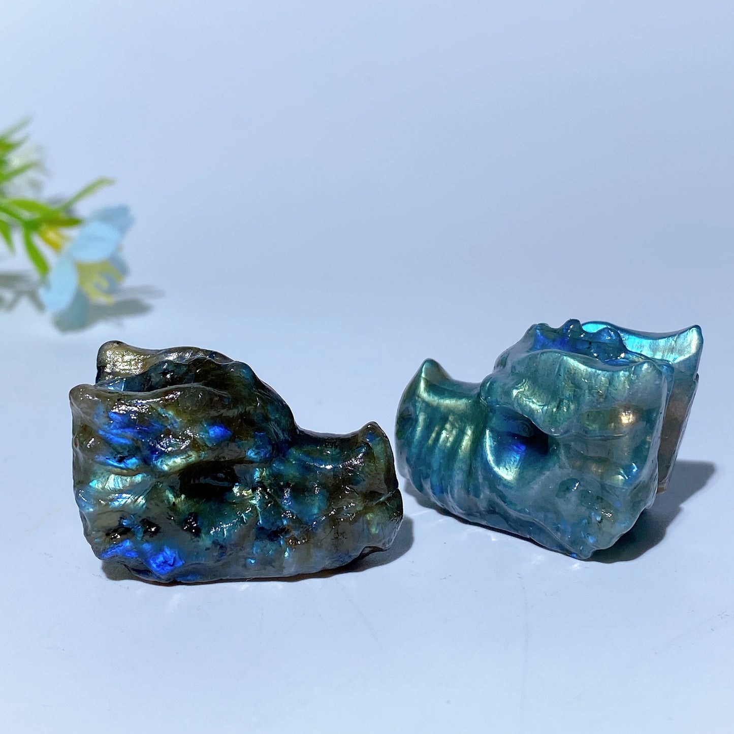 1.2" Mini Crystal Dragon Head Carvings Bulk Wholesale