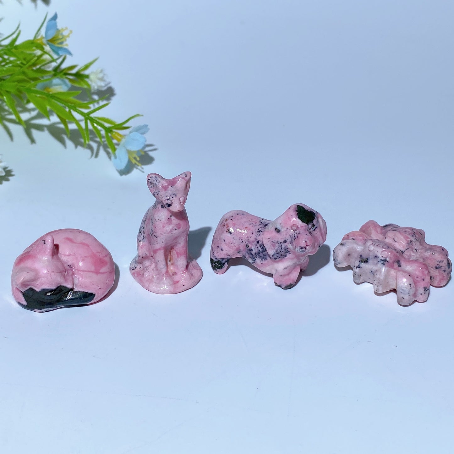 1.2"-1.5" Peru Rhodonite Animal Carvings Bulk Wholesale