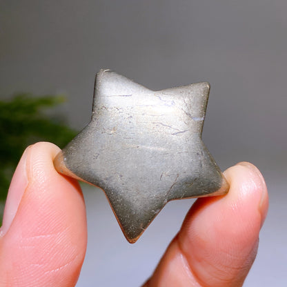 1.2" Pyrite Moon Star Carving Crystal Healing Bulk Wholesale